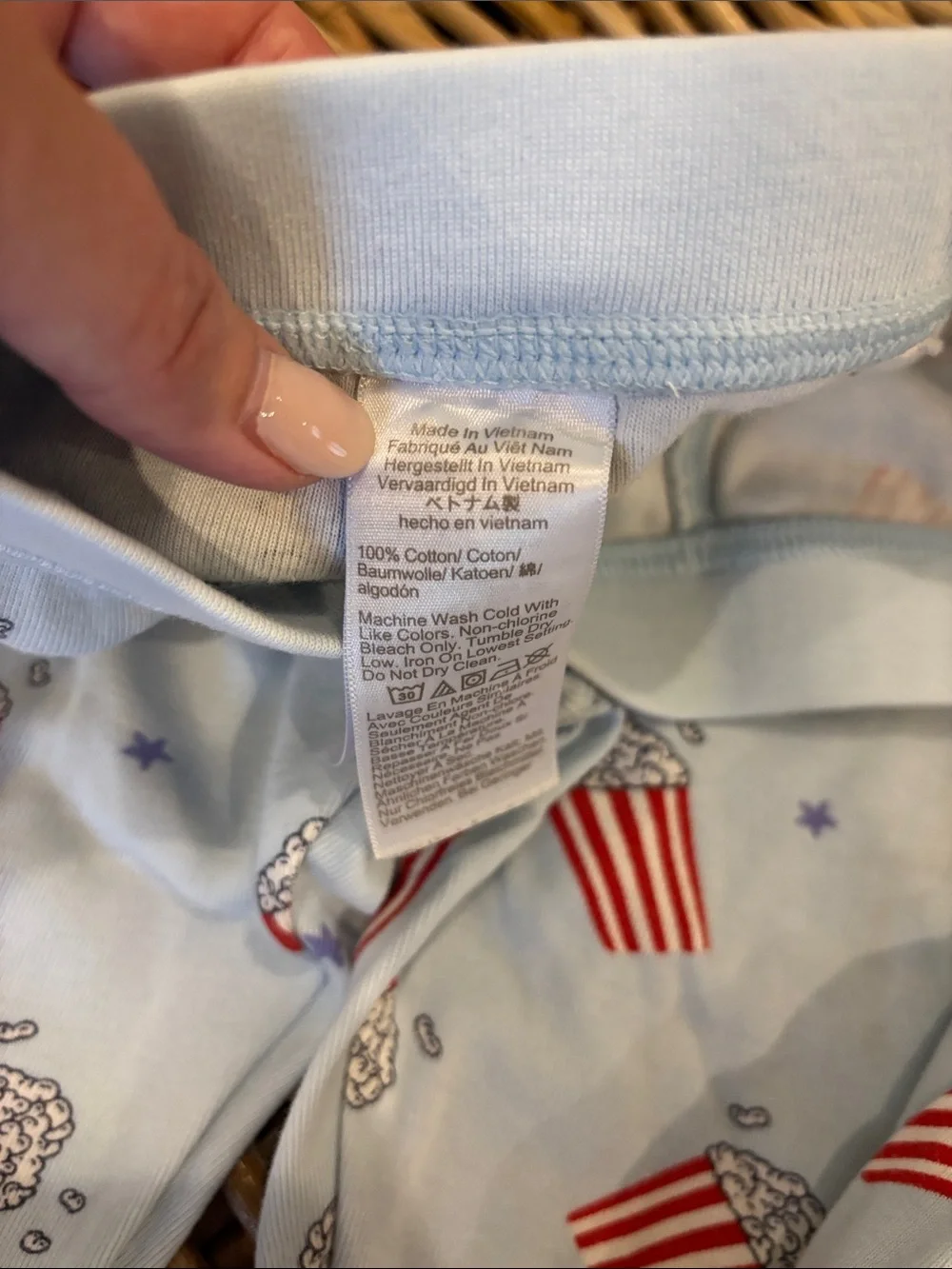 Crewcuts Light Blue Popcorn-Print Pajama Set